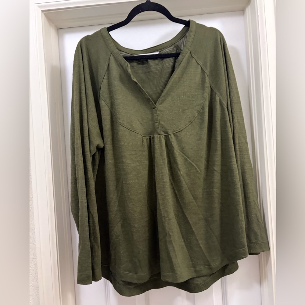 Sonoma Green Long Sleeve Tunic Relaxed Fit size xxl